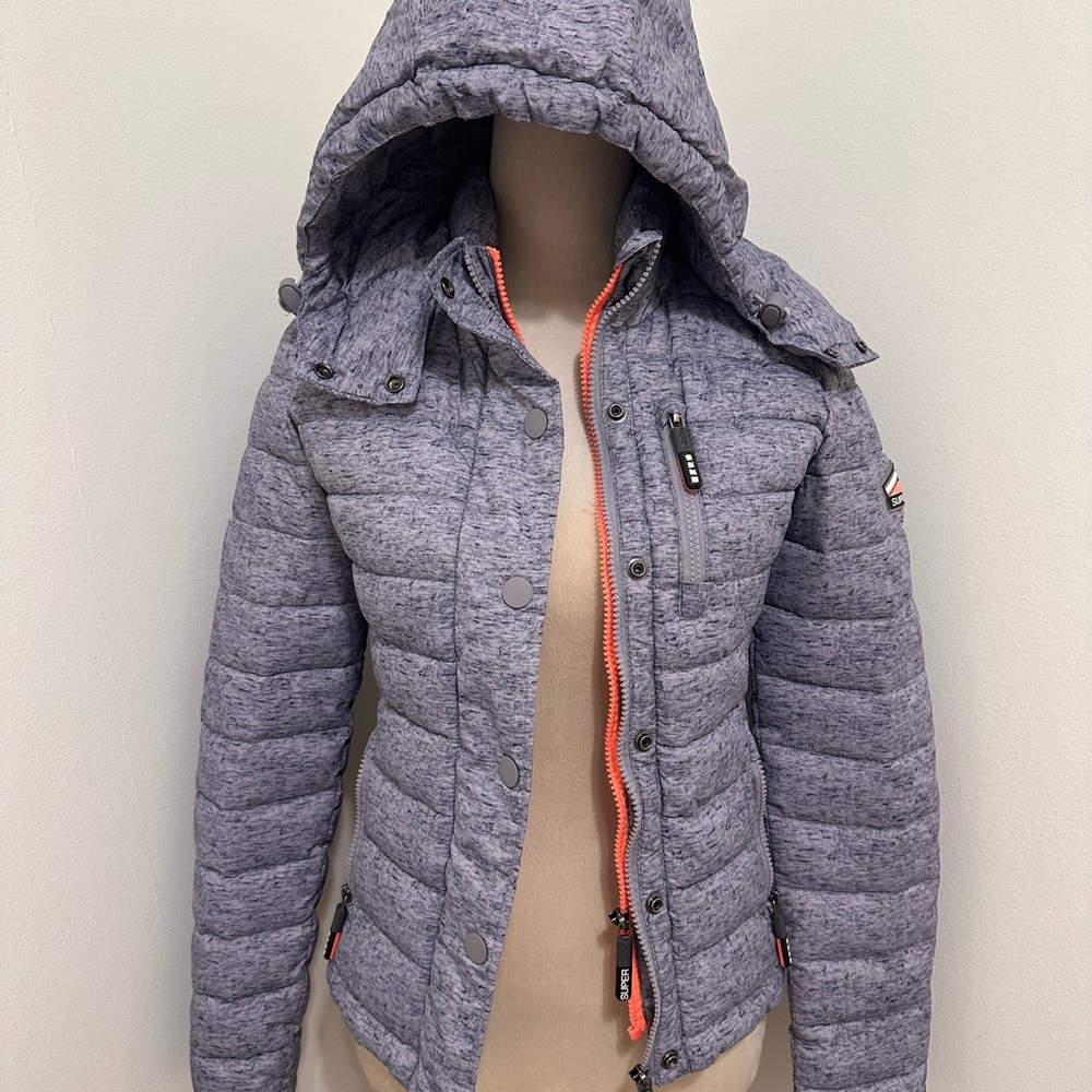 Women's Gray SuperDry Puffer Jacket